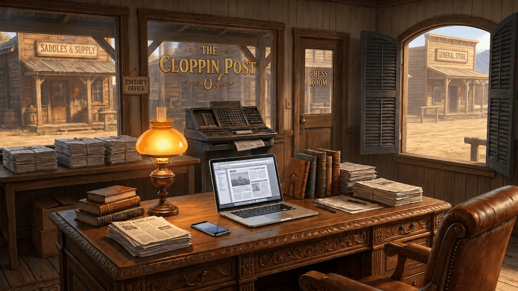 The Cloppin Post Newspaper Office